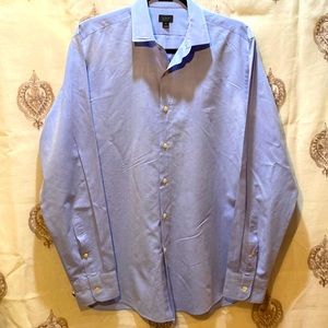 MEN J. CREW LUDLOW BLUE COTTON/LINEN DRESS SHIRT SZ M